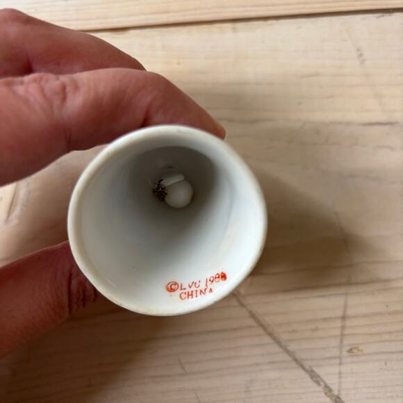 Lillian Vernon LVC Vintage 1988 Porcelain Christmas Bell Ornament Partridge Pear - Picture 3 of 7